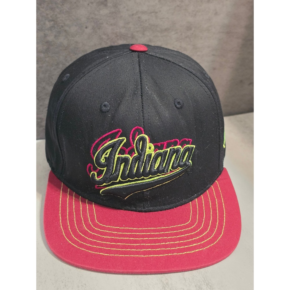 Indiana Hoosiers Snapback Hat Neon Script Top of the World Color Pop